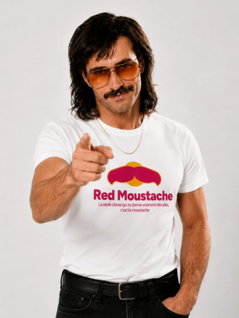 T-shirt Red Moustache